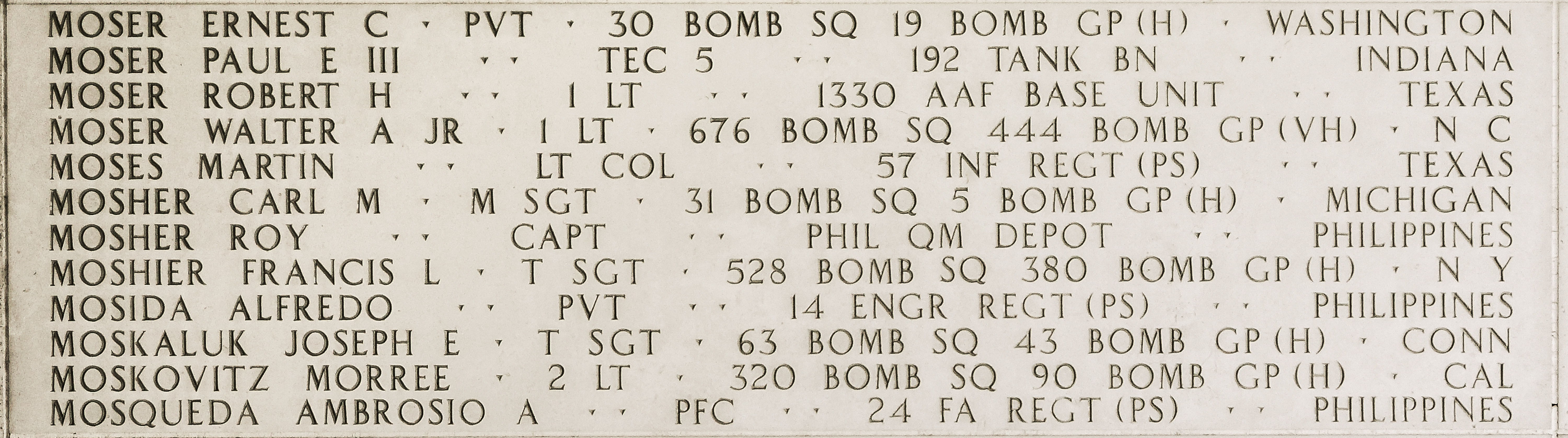 Joseph E. Moskaluk, Technical Sergeant